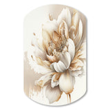 Blooming Beige Floral Design I - Asymmetric Metal Wall Art