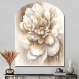 Single Beige Flower II - Asymmetric Metal Wall Art