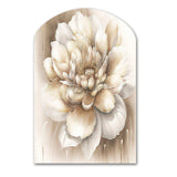 Single Beige Flower II - Asymmetric Metal Wall Art