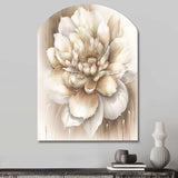 Single Beige Flower II - Asymmetric Metal Wall Art