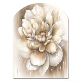 Single Beige Flower II - Asymmetric Metal Wall Art