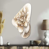 Single Beige Flower II - Asymmetric Metal Wall Art