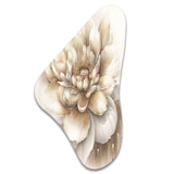 Single Beige Flower II - Asymmetric Metal Wall Art