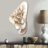 Single Beige Flower II - Asymmetric Metal Wall Art