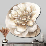 Single Beige Flower II - Asymmetric Metal Wall Art