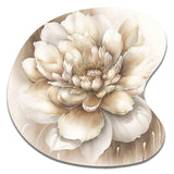 Single Beige Flower II - Asymmetric Metal Wall Art