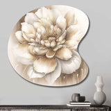 Single Beige Flower II - Asymmetric Metal Wall Art