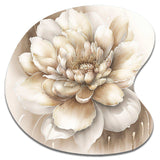 Single Beige Flower II - Asymmetric Metal Wall Art