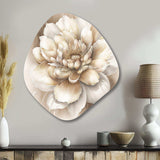 Single Beige Flower II - Asymmetric Metal Wall Art