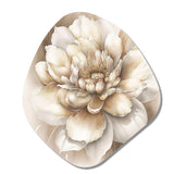 Single Beige Flower II - Asymmetric Metal Wall Art