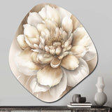 Single Beige Flower II - Asymmetric Metal Wall Art