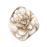 Single Beige Flower II - Asymmetric Metal Wall Art