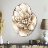 Single Beige Flower II - Asymmetric Metal Wall Art