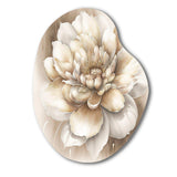 Single Beige Flower II - Asymmetric Metal Wall Art