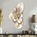 Blooming Beige Floral Design II - Asymmetric Metal Wall Art