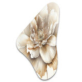 Blooming Beige Floral Design II - Asymmetric Metal Wall Art