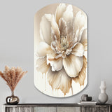 Blooming Beige Floral Design II - Asymmetric Metal Wall Art