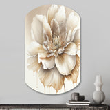 Blooming Beige Floral Design II - Asymmetric Metal Wall Art