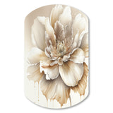 Blooming Beige Floral Design II - Asymmetric Metal Wall Art