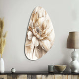 Single Beige Flower III - Asymmetric Metal Wall Art