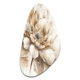 Single Beige Flower III - Asymmetric Metal Wall Art