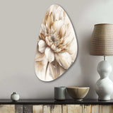 Single Beige Flower III - Asymmetric Metal Wall Art