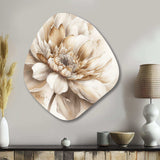 Single Beige Flower III - Asymmetric Metal Wall Art