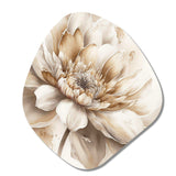 Single Beige Flower III - Asymmetric Metal Wall Art