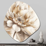 Single Beige Flower III - Asymmetric Metal Wall Art