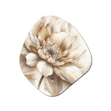 Single Beige Flower III - Asymmetric Metal Wall Art