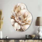 Single Beige Flower III - Asymmetric Metal Wall Art