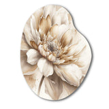 Single Beige Flower III - Asymmetric Metal Wall Art