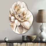 Single Beige Flower III - Asymmetric Metal Wall Art