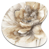 Single Beige Flower IV - Asymmetric Metal Wall Art