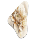 Single Beige Flower V - Asymmetric Metal Wall Art