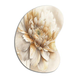 Single Beige Flower V - Asymmetric Metal Wall Art