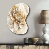 Single Beige Flower V - Asymmetric Metal Wall Art