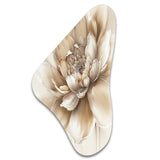 Blooming Beige Floral Design III - Asymmetric Metal Wall Art