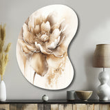 Blooming Beige Floral Design IV - Asymmetric Metal Wall Art