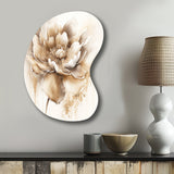 Blooming Beige Floral Design IV - Asymmetric Metal Wall Art