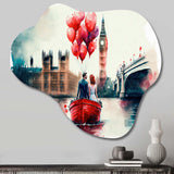 Romantic Couple On The Water II - Asymmetric Metal Wall Art