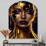 Sensual Liquid Gold Woman V - Asymmetric Metal Wall Art