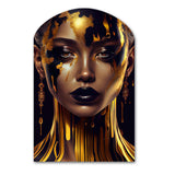 Sensual Liquid Gold Woman V - Asymmetric Metal Wall Art