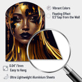 Sensual Liquid Gold Woman V - Asymmetric Metal Wall Art