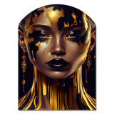 Sensual Liquid Gold Woman V - Asymmetric Metal Wall Art