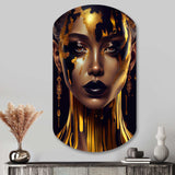 Sensual Liquid Gold Woman V - Asymmetric Metal Wall Art