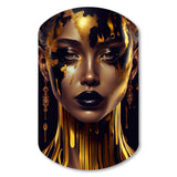 Sensual Liquid Gold Woman V - Asymmetric Metal Wall Art