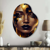 Sensual Liquid Gold Woman V - Asymmetric Metal Wall Art