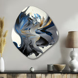 Bright Blue Smooth Abstract I - Asymmetric Metal Wall Art