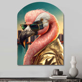 Flamingo Gangster In NYC III - Asymmetric Metal Wall Art